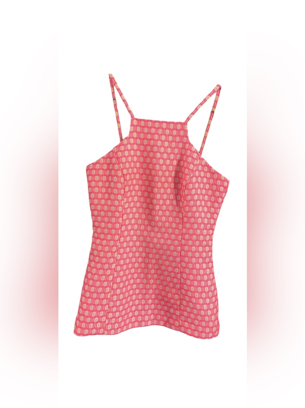 LILLY PULITZER High Neck Hexagon Textured Print Top - Picture 2 of 8